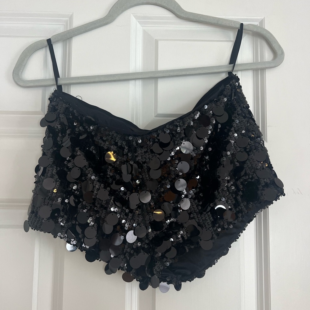 NIA Sequin Black Shorts